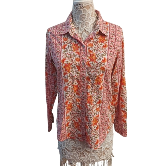 Lucky Brand Tops - LUCKY BRAND Womens Floral Button-Down Long Sleeve Top